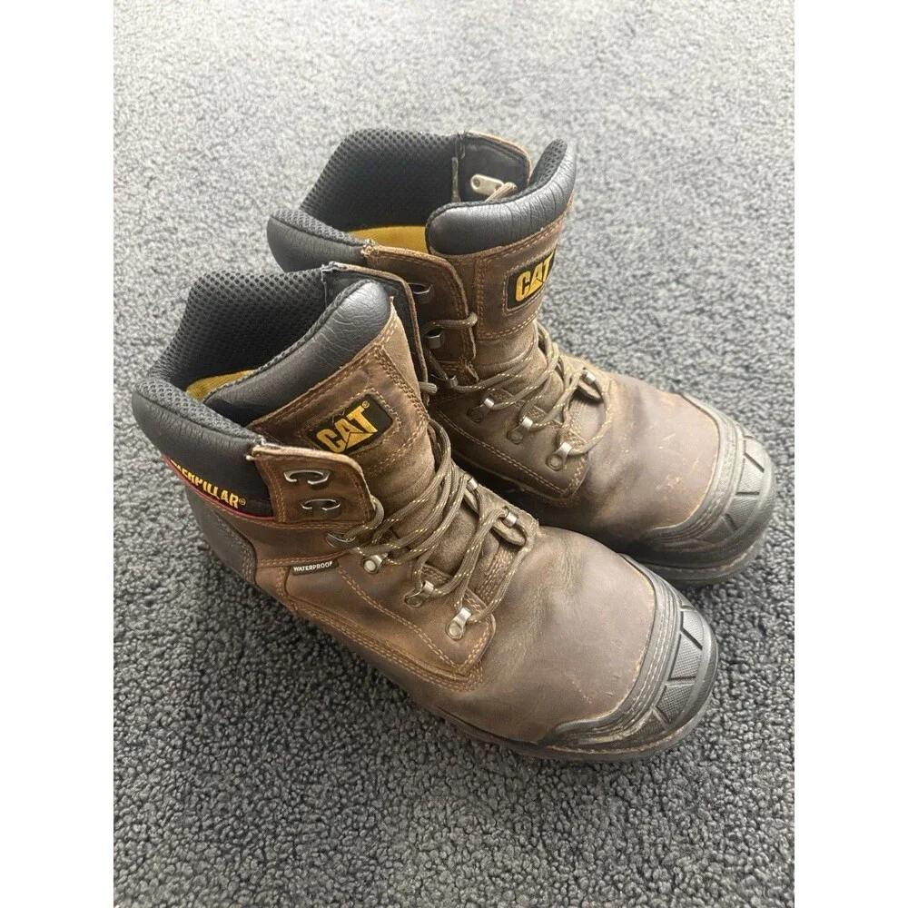 Men’s Caterpillar~Threshold Waterproof Steel Toe Boot~P90935~Brown Size 13M